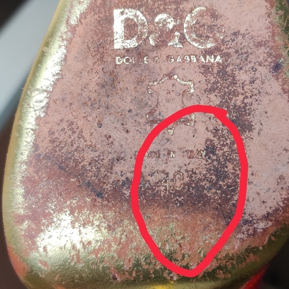 🔥🔥🔥D&G Dolce and Gabbana Red and Mustard fabric and leather heels. - Picture 7 of 7